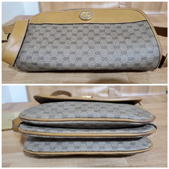 GUCCI Vintage Micro GG Canvas Shoulder/Crossbody Bag Beige - Picture 7 of 15